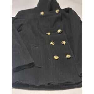 Jason Kole Women’s Medium Black Pea Coat – Classic Wool‑Blend Double Breasted